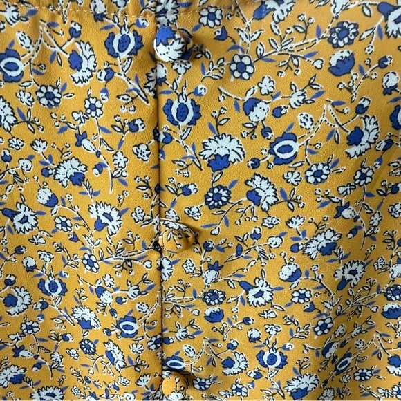 Braeve Teegan Peplum Top Floral Mustard Yellow Boho Women Small - Picture 5 of 5